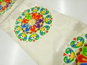 アンティーク　華紋模様織出し袋帯（材料）